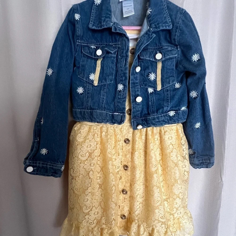 Little Lass Sunflower Dress & Jean Jacket Set – Country Chic
